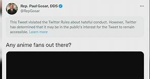 Rep. Gosar tweets violent anime video about killing Democrats