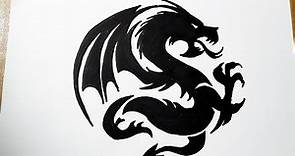 how to draw a dragon | easy dragon tattoo drawing tutorial