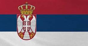 Serbia Bandera y el Himno Nacional