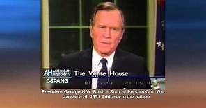 President George H.W. Bush Announces Persion Gulf War 1-16-91