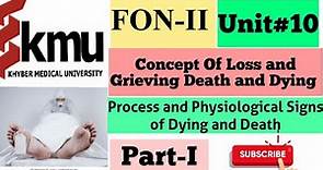 Concept of Loss and Grieving Death and Dying | FON-II Unit # 10 Part-I | Physiologic Signs Of Death.