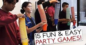 15 Fun & Easy Party Games For Kids And Adults (Minute to Win It Party)