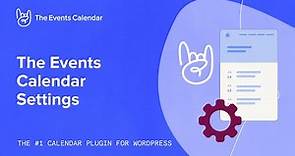 The Events Calendar Settings