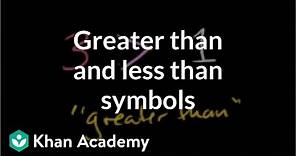 Greater than and less than symbols | Applying mathematical reasoning | Pre-Algebra | Khan Academy