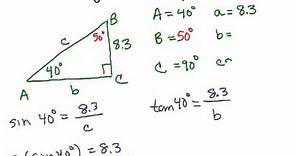 Solve Right Triangles 1