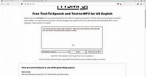 Converting Text to Speech on TTSMP3.com