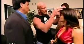 Molly Holly, Eric Bischoff & Steve Austin Backstage RAW March 01, 2004