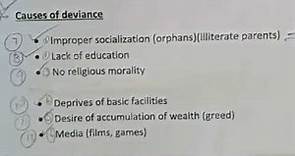 what is Deviance it's types and Causes of Deviance.
