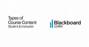 Types of Course Content in Blackboard Learn