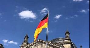 German flag waves in Berlin