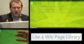 How to use the Wiki Page Library in Office 365