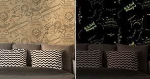 B&M shows off it’s glow in the dark Harry Potter themed wallpaper