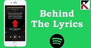 How To Find Song Lyrics Spotify (Behind the lyrics)