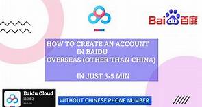 how to create an account in baidu | Baidu Cloud