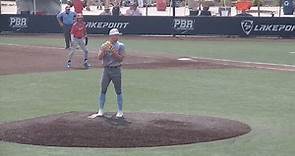 Grant Bradley showing off the fastball/breaking ball combo that has him committed to Michigan