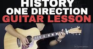 History One Direction Guitar Tutorial Lesson Acoustic - Easy
