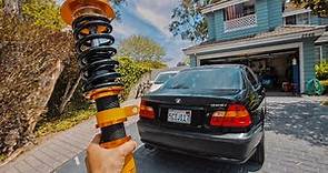 Installing Maxpeedingrods Coilovers on the E46!!