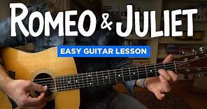 Romeo & Juliet • Easy guitar lesson (no capo, standard tuning) (Dire Straits)