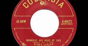 1st RECORDING OF: Memories Are Made Of This - Mindy Carson (1955)