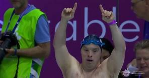 Brian Perry at the Special Olympics World Games Berlin 2023 (50M Freestyle Semifinal)