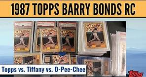 1987 Topps Barry Bonds 320 Rookie Card - An In-Depth Look 👀 Compare to Topps Tiffany & O-Pee-Chee