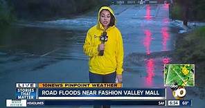 With rain in San Diego comes flooding near Fashion Valley Mall