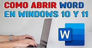 como ABRIR el PROGRAMA Microsoft WORD en WINDOWS 10 Y 11💯✔💻 4 maneras FACILES de entrar a WORD