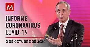 Informe diario por coronavirus en México, 2 de octubre de 2020