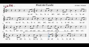 Pirati dei Caraibi - Flauto dolce - Spartito - Note - Instrumental - Karaoke - Canto - Musica