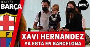 Xavi Hernández y su familia, en Barcelona para pasar sus vacaciones