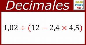 OPERACIONES COMBINADAS CON DECIMALES - Ejercicio 5