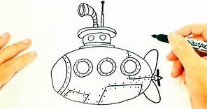 Cómo dibujar un Submarino paso a paso | Dibujo fácil de Submarino