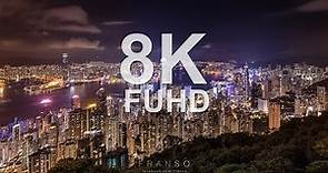 8K FUHD Hong Kong Night Scene at Victoria Peak Time lapse 香港維多利亞港夜景