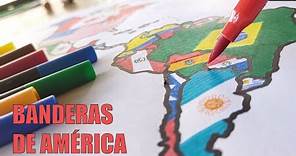 🖌🌎 Dibuja el mapa completo de América con banderas 🌎🖌