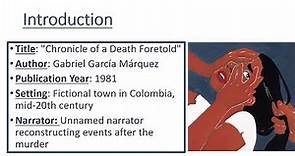 Chronicle of a Death Foretold by Gabriel Garcia Marquez | Summary, Analysis, and Notes