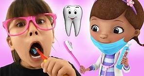 Tooth Fairy Story with Abby Hatcher and Doc Mcstuffins. Pretend play dentist