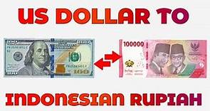 US Dollar To Indonesian Rupiah Exchange Rate Today | USD To IDR | Dollar To Rupiah