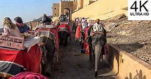 Amber Fort Elephant Ride - Jaipur - India 4K