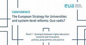 European Strategy for Universities - Panel 1: Synergies between higher education and R&I