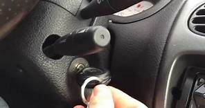 How to turn on a car with a key.