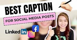 How to Write the Best Captions for your Social Media Posts | For Beginner Social Media Manager [Eng]