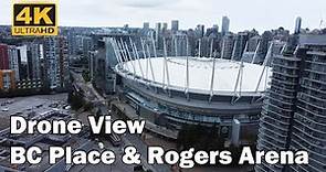 BC Place & Rogers Arena - Drone View - Vancouver, Canada