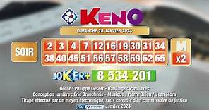Tirage du soir Keno® du 28 janvier 2024 - Résultat officiel - FDJ