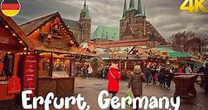 Erfurt, Germany, Christmas Market Walking tour 4K 60fps - Beautiful Christmas Market