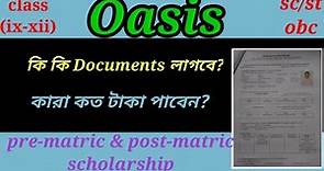 Oasis Scholarship.Pre-Matric & Post-Matric Scholarship.West Bengal.