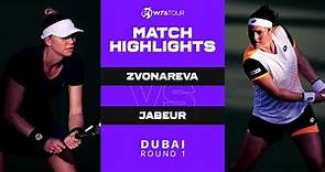 Vera Zvonareva vs. Ons Jabeur | 2022 Dubai Round 1 | WTA Match Highlights