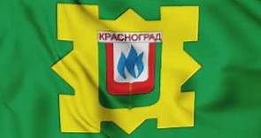 Krasnohrad - Ukraine , flag waving animation / free 4k stock footage / 3-min loop