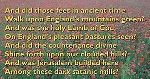 Jerusalem (And Did Those Feet) (Tune: Jerusalem - 2vv) [with lyrics for congregations]