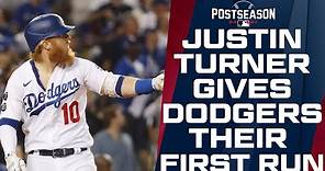 Justin Turner hits ANOTHER October homer to give the Dodgers their first run!
