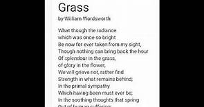 splendour in the grass William Wordsworth